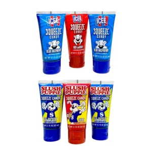 SLUSH PUPIE SQUEEZE CANDY 2 FLAVORS 12CT 2.1 FL oz UPC 632365122181