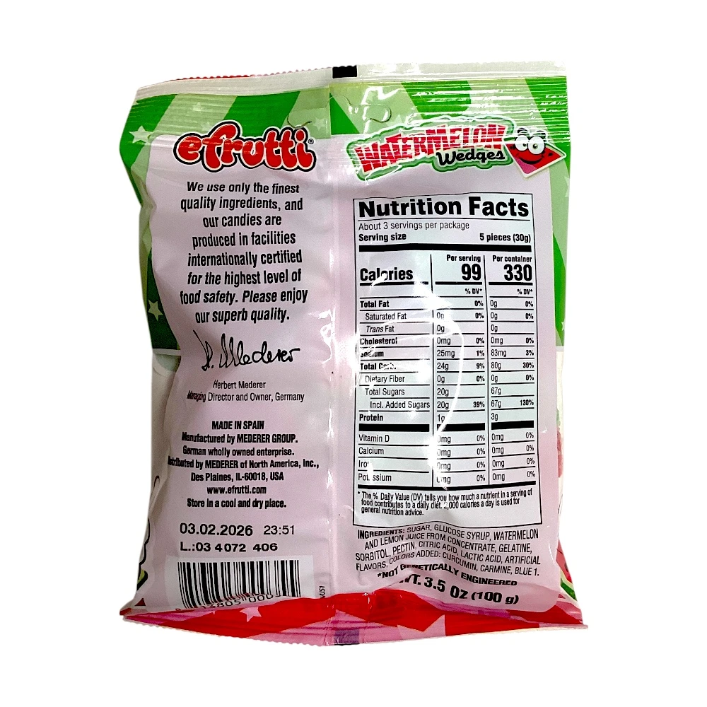EFRUTTI WATERMELON WEDGES 3.5OZ 12CT UPC UPC 813805000355 - Image 2