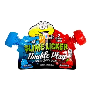 TOXIC WASTE SLIME LICKER DOUBLE PLAY BLUE RAZZ & STRAWBERRY NET 1.4 OZ 12 CT UPC 85003459740