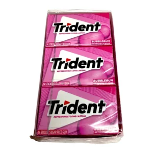 TRIDENT BUBBLEGUM 14 STICKS 12 CT UPC 012546011440