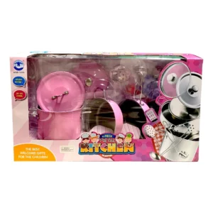METAL KITCHEN PLAYSET COLOR PINK 11PCS UPC 689756954647